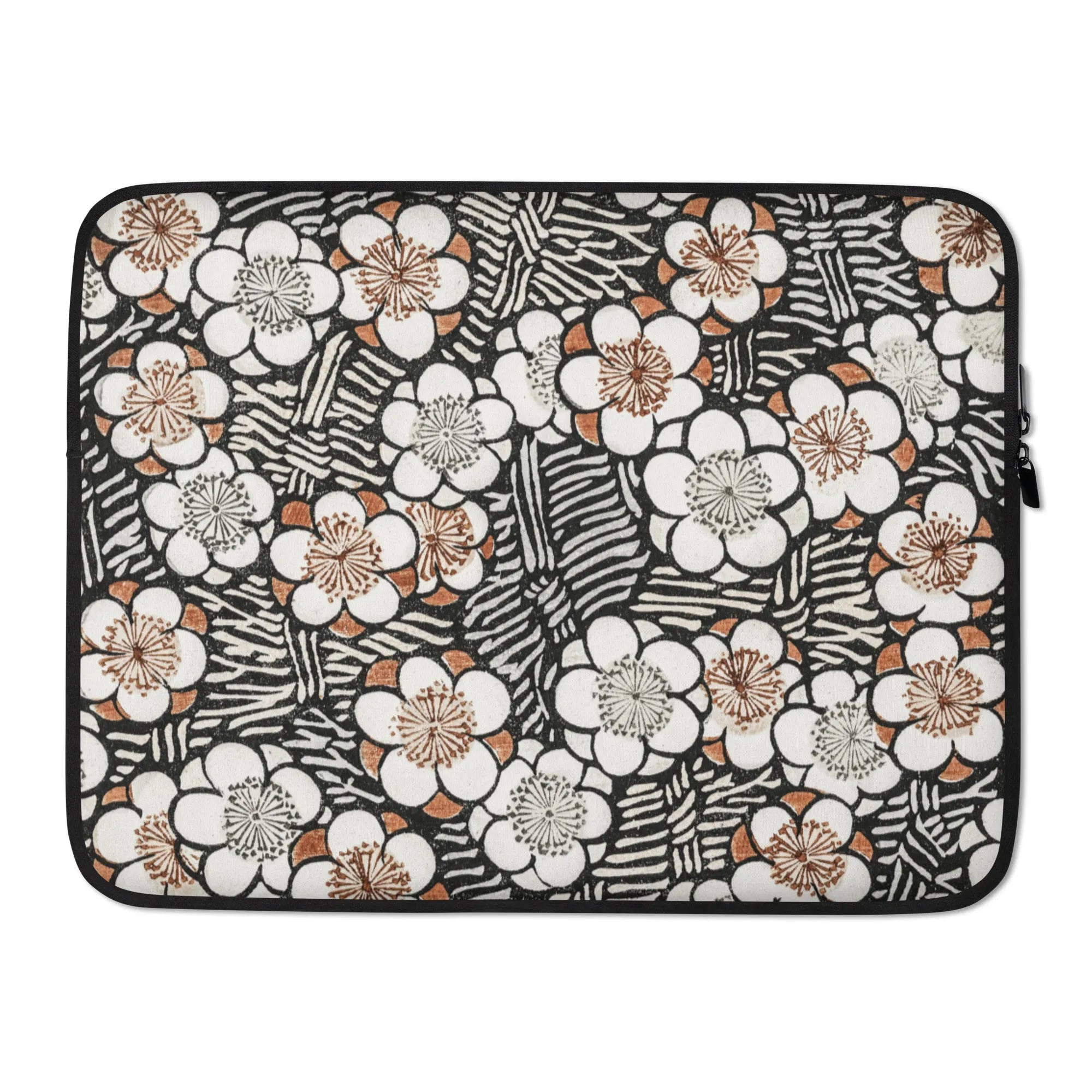 Floral Pattern Laptop Sleeve From Bijutsu Sekai By Watanabe Seitei - 15″ - Laptops - Aesthetic Art