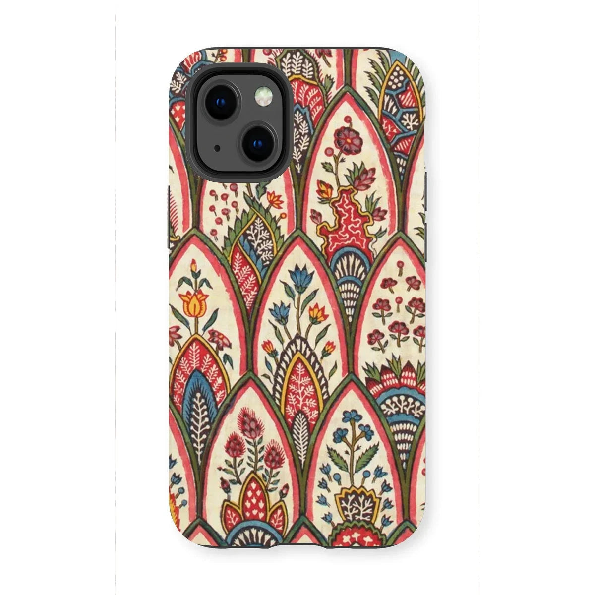 Floral Pattern - Oberkampf & Cie Fabric Iphone Case, 13 Mini / Matte, Phone Case Colorful Floral Paisley Pattern Arched Designs