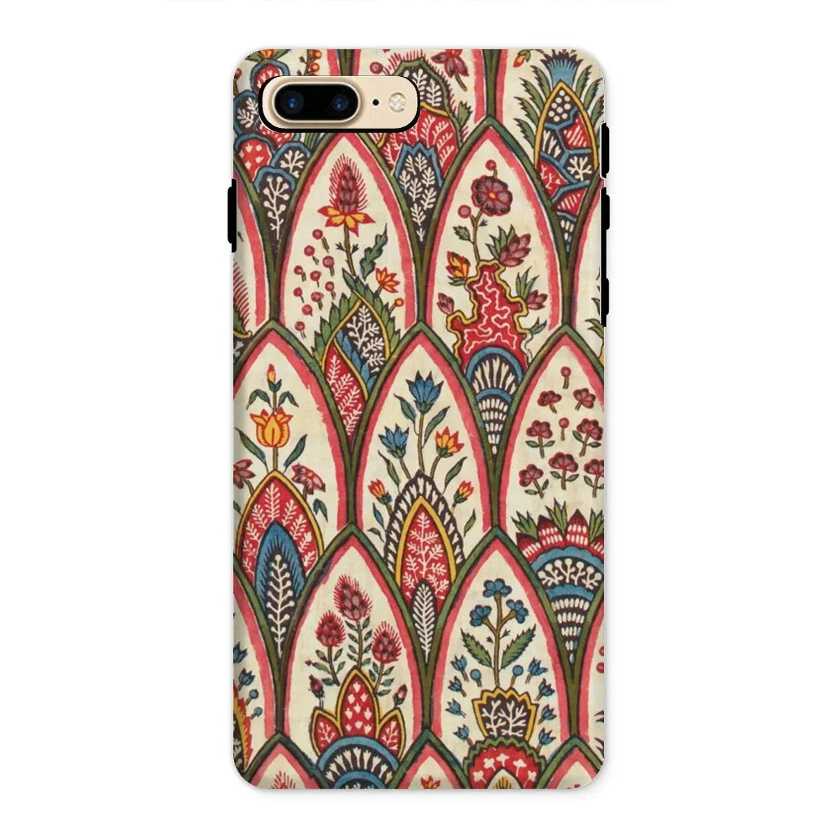 Floral Pattern - Oberkampf & Cie Fabric Iphone Case, 8 Plus / Matte, Decorative Phone Case Ornate Floral Pattern Arched Designs