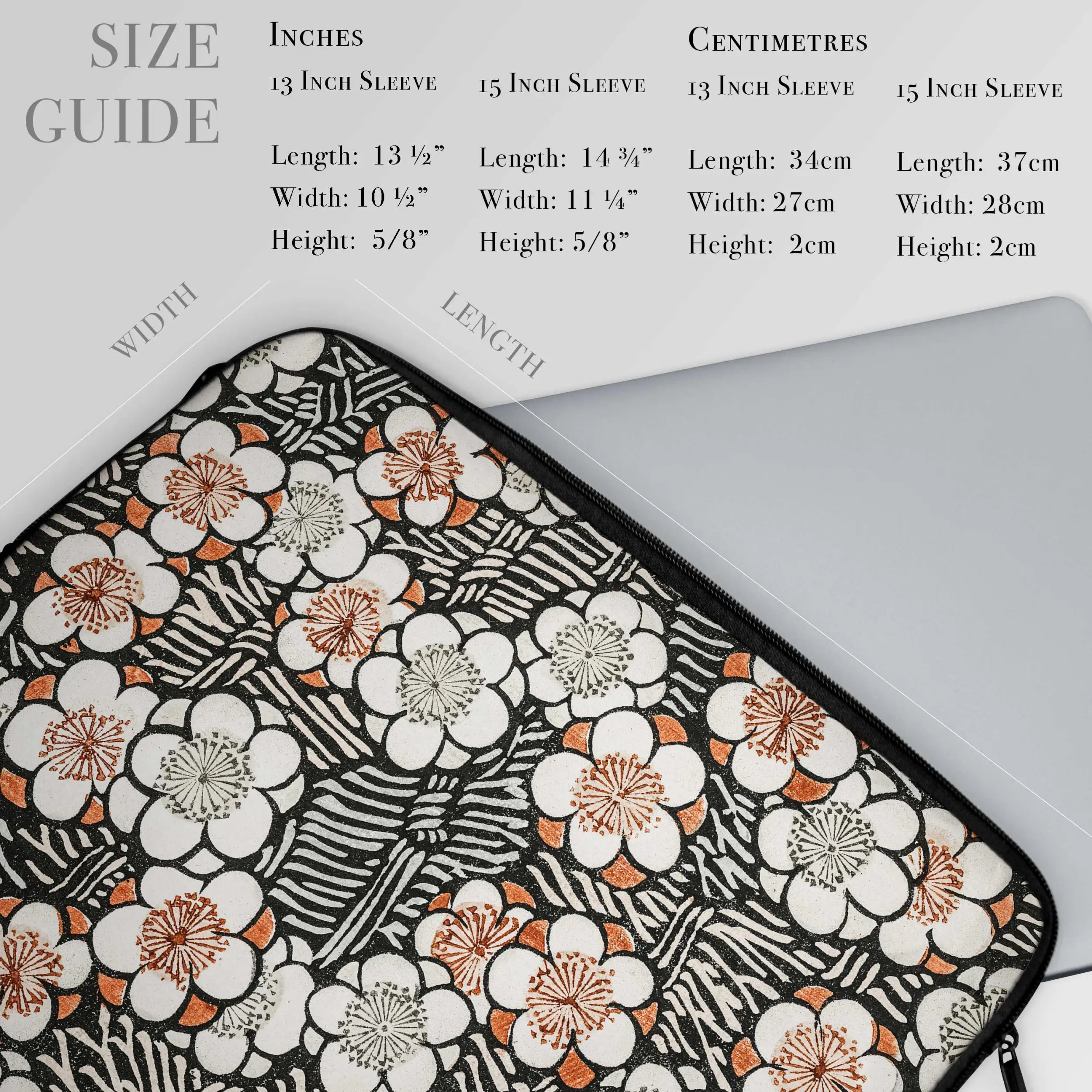 Kachō-ga Laptop Sleeve - Watanabe Seitei Floral Pattern Art Computer Covers & Skins