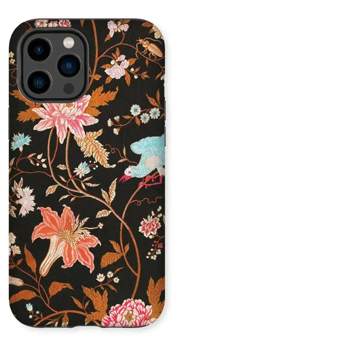 Floral patterned textile art iPhone case showcasing decorative art for art iPhone enthusiasts