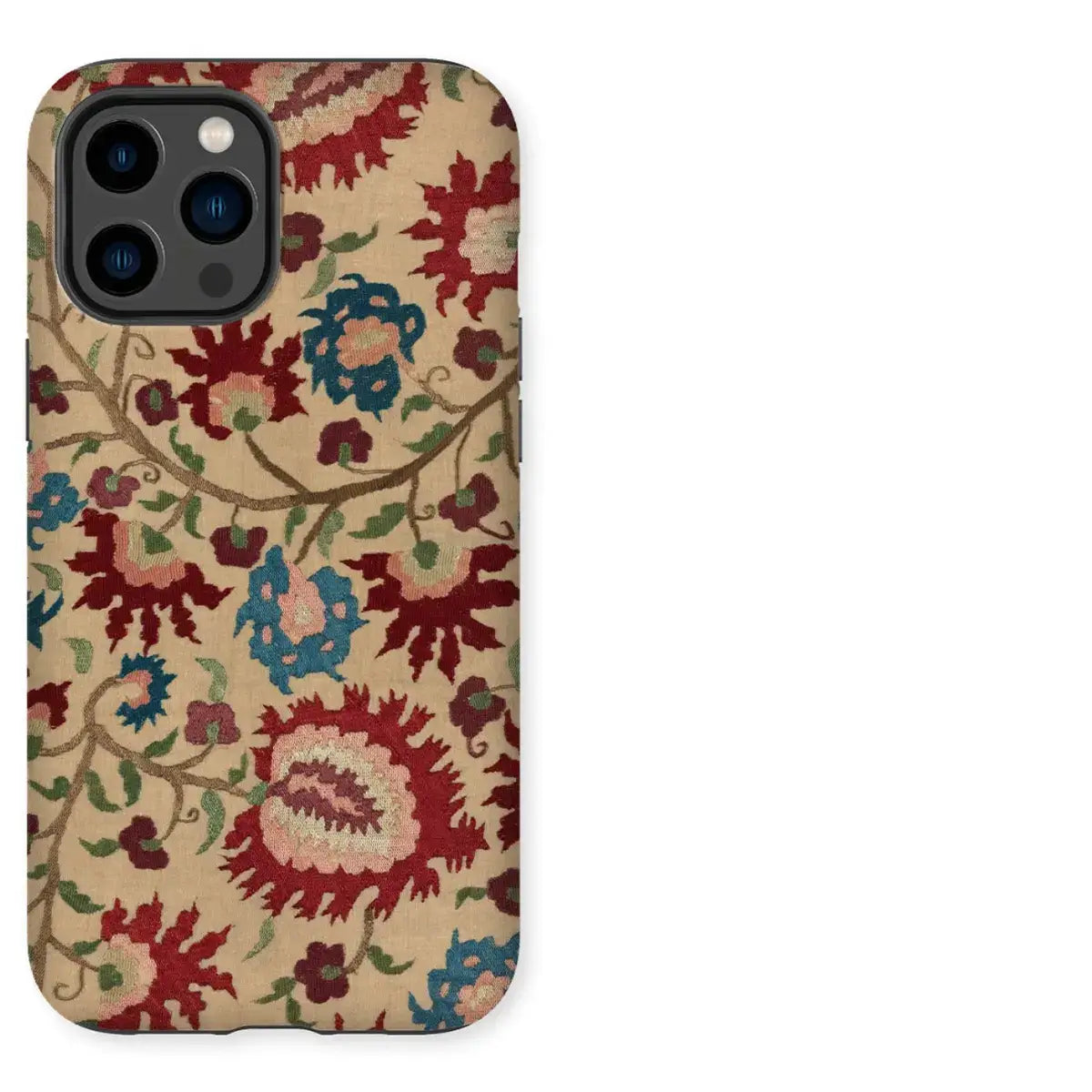 Floral patterned textile art iPhone case showcasing decorative art for iPhone enthusiasts