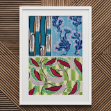 Floréal-dessins & Coloris Nouveaux - E.a. Séguy Art Print, 20x30’’ / 51x76cm / Cadre Blanc / Passe-partout de 2’’, Affiches Impressions Œuvre Visuelle,