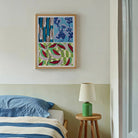 Floréal Dessins & Coloris Nouveaux E.a. Séguy Art Print, Framed Artwork Blue Floral Patterns Red Green Feather Designs