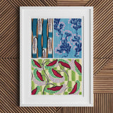 Floréal-dessins & Coloris Nouveaux - E.a. Séguy Art Print, Framed Artwork Three Distinct Floral Botanical Patterns Vibrant