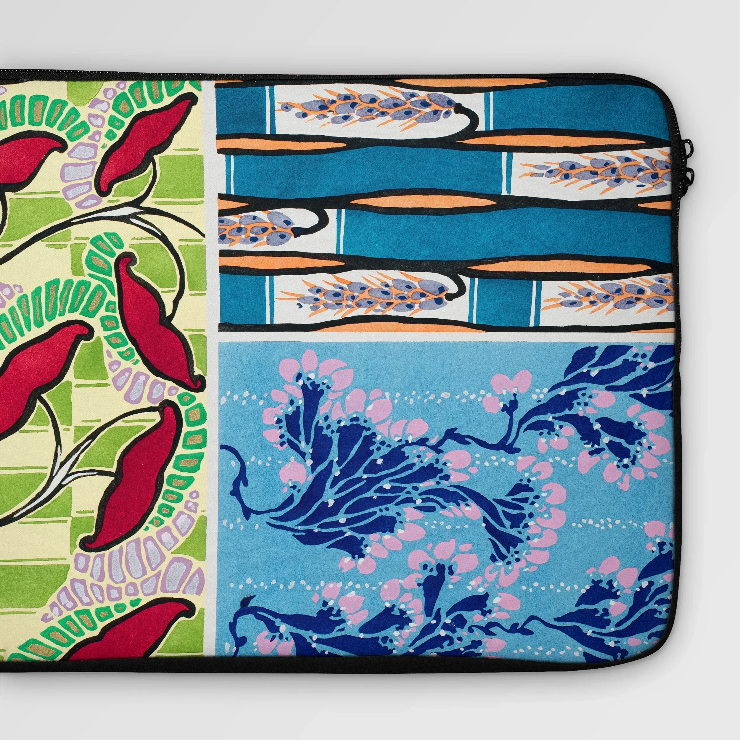 Floréal-dessins & Coloris Nouveaux - E.a. Séguy Laptop Sleeve, Colorful Patterned Laptop Sleeve Case Floral Aquatic Motifs