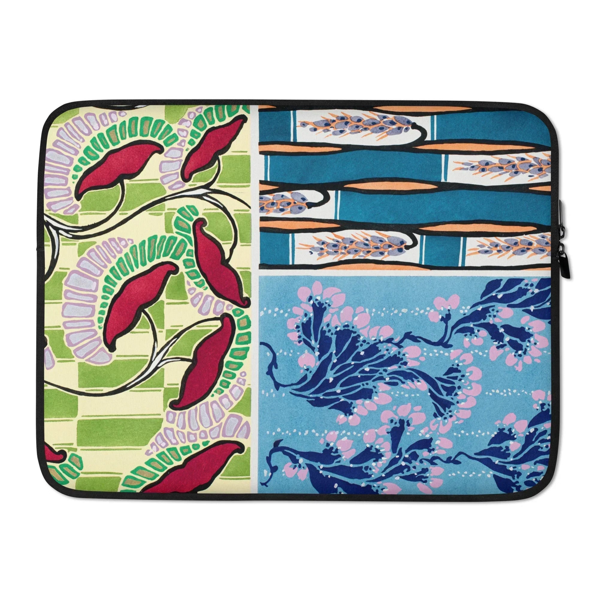 Floréal-dessins & Coloris Nouveaux - E.a. Séguy Laptop Sleeve, Laptop Sleeve Colorful Patterned Designs Flowers Fish Abstract