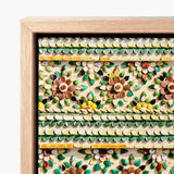 Wooden-framed Decorative Panel Intricate Floral Leaf Patterns Crafted Thai Temple Aesthetics, Mosaic