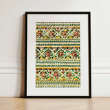 Flower Beds - Floral Thai Temple Mosaic Art Print / Canvas, Thai Temple Aesthetics, Floral Thai Temple, Thai Temple Mosaic