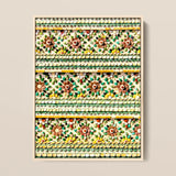 Flower Beds - Floral Thai Temple Mosaic Art Print / Canvas Framed Decorative Wall Art Intricate Floral Patterns Made Thai Temple