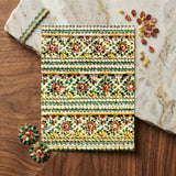 Flower Beds - Floral Thai Temple Mosaic Art Print / Canvas Rectangular Decorative Panel Adorned Intricate Floral Patterns Crafted Thai