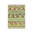 Flower Beds Floral Thai Temple Mosaic Art Print, Decorative Floral Pattern Horizontal Stripes Brown Flowers Green