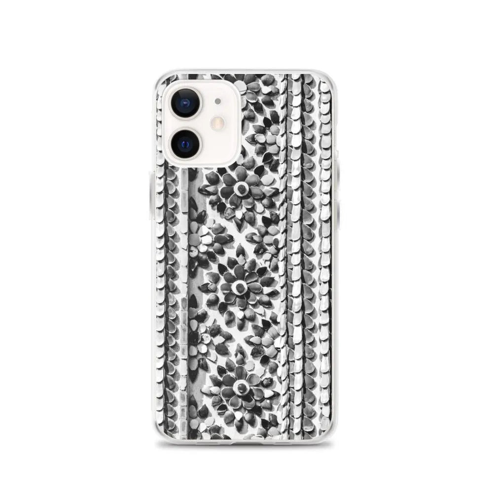 Flower Beds Pattern Iphone Case - Black And White - Iphone 12 - Mobile Phone Cases - Aesthetic Art