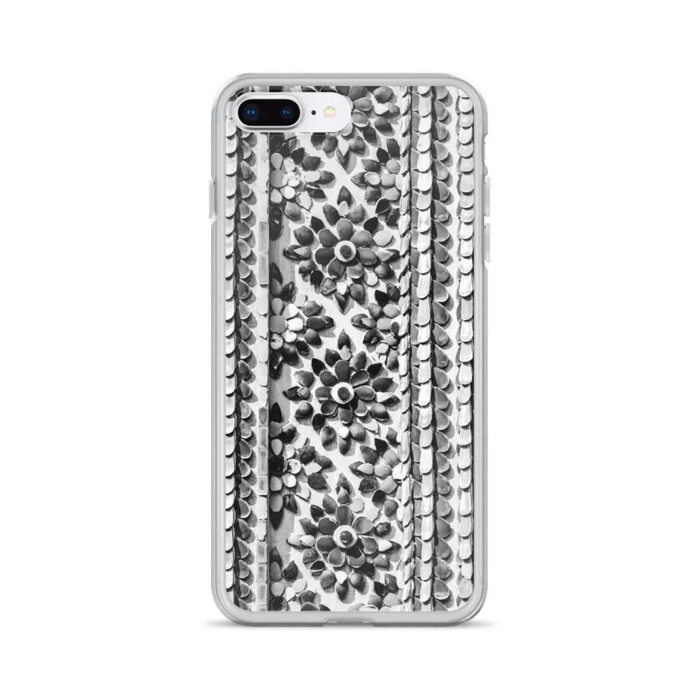 Flower Beds Pattern Iphone Case - Black And White - Iphone 7 Plus/8 Plus - Mobile Phone Cases - Aesthetic Art