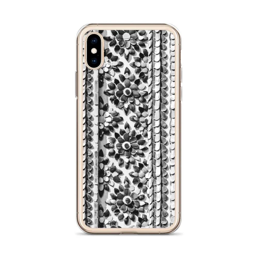 Flower Beds Pattern Iphone Case - Black And White - Mobile Phone Cases - Aesthetic Art
