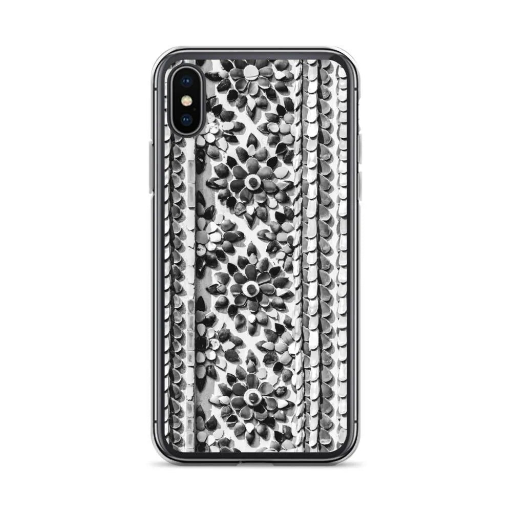 Flower Beds Pattern Iphone Case - Black And White - Iphone X/xs - Mobile Phone Cases - Aesthetic Art