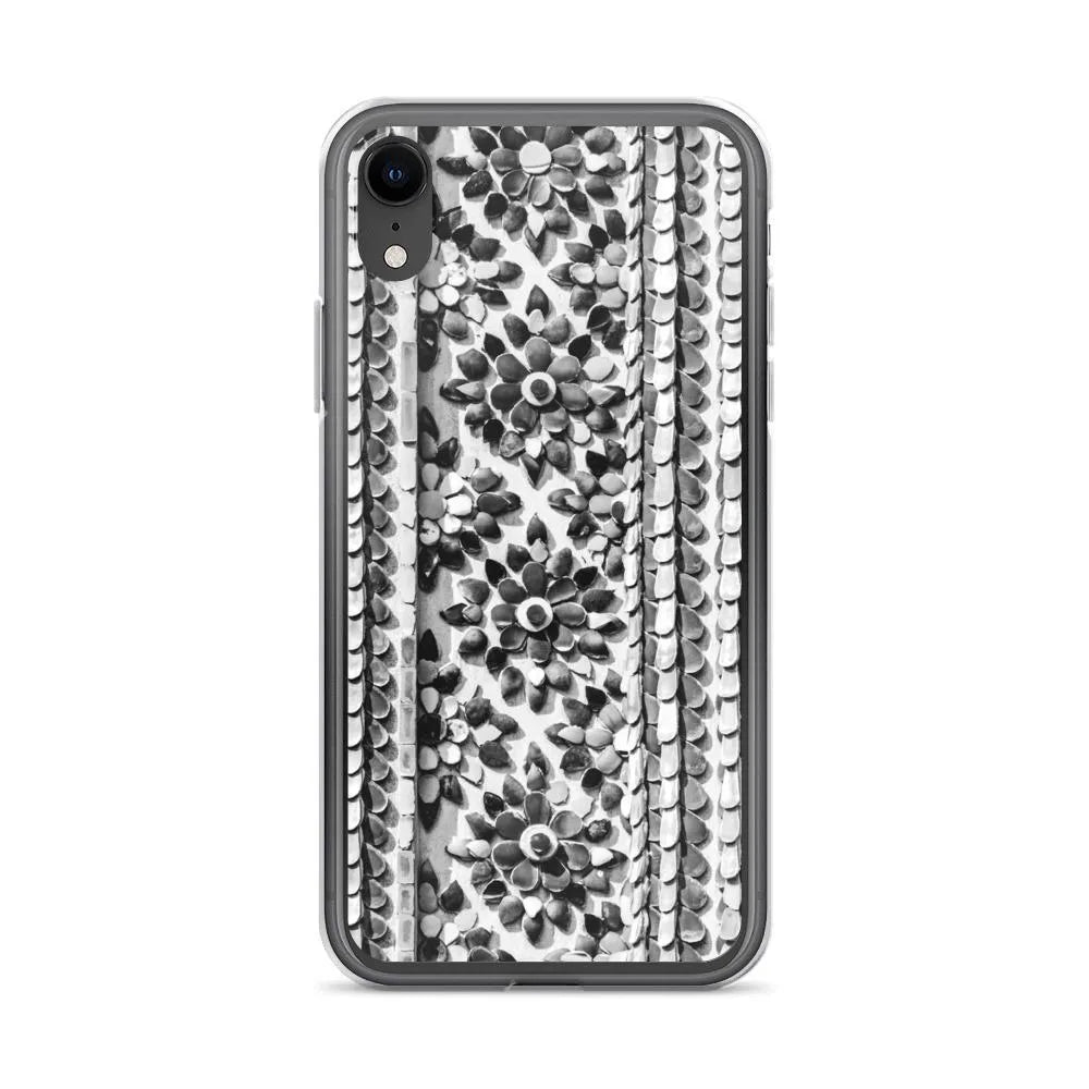 Flower Beds Pattern Iphone Case - Black And White - Iphone Xr - Mobile Phone Cases - Aesthetic Art