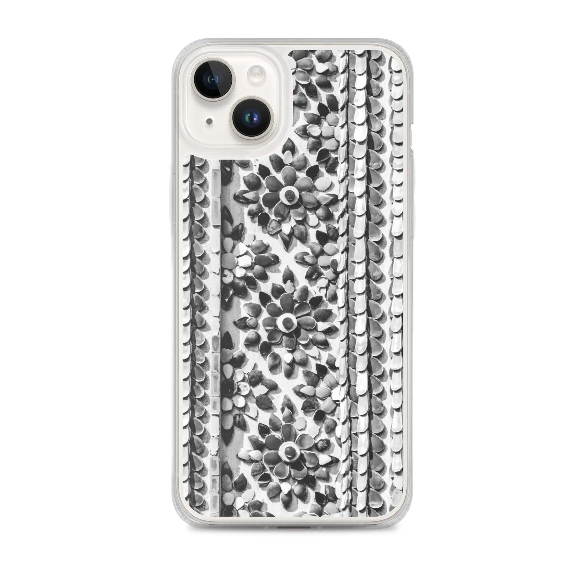 Flower Beds Pattern Iphone Case - Black And White - Iphone 14 Plus - Mobile Phone Cases - Aesthetic Art