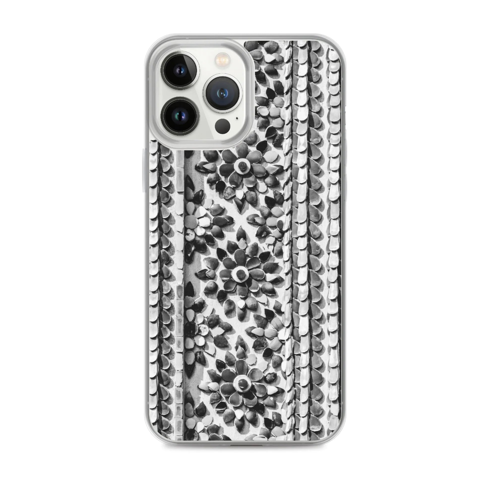 Flower Beds Pattern Iphone Case - Black And White - Iphone 13 Pro Max - Mobile Phone Cases - Aesthetic Art