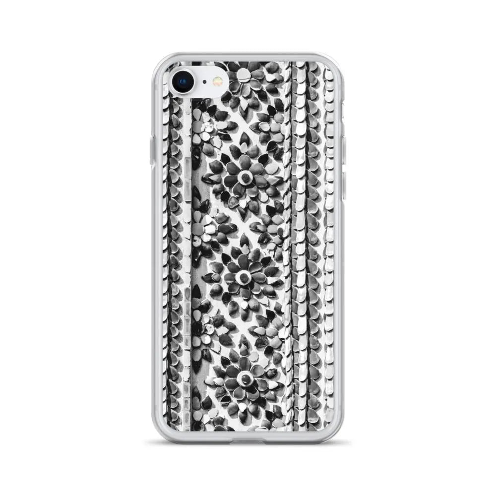 Flower Beds Pattern Iphone Case - Black And White - Iphone 7/8 - Mobile Phone Cases - Aesthetic Art