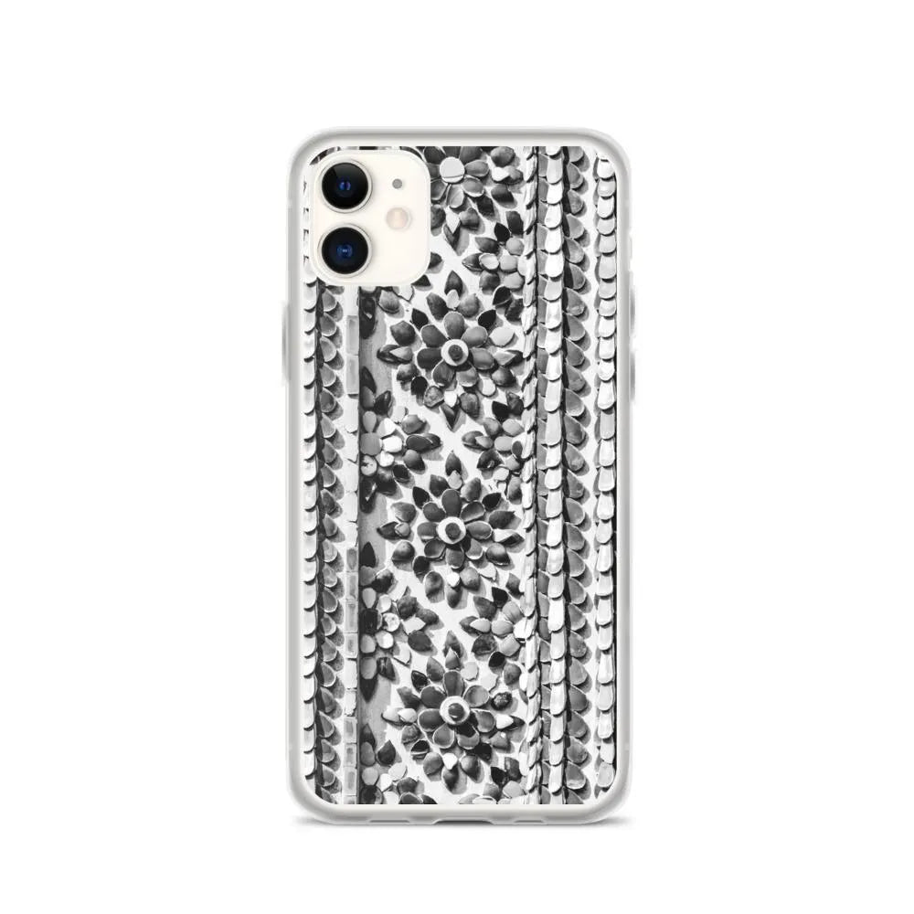 Flower Beds Pattern Iphone Case - Black And White - Iphone 11 - Mobile Phone Cases - Aesthetic Art