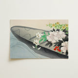 Flower Boat - Kamisaka Sekka Art Print / Canvas Rectangular Japanese-style Dark Gray Adorned Delicate Charts, Tiger Lilies Arched,