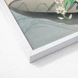White Framed Art Print Delicate Watercolor-style Depiction Lilies Kamisaka Sekka Charts, Tiger Arched, Ceremonial Hush