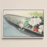Flower Boat - Kamisaka Sekka Art Print / Canvas Framed Japanese-style Print Dark Gray Canoe Adorned Vibrant Kamisaka Sekka Charts, Tiger
