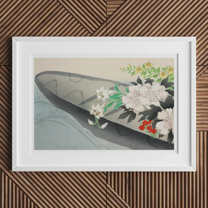 Flower Boat - Kamisaka Sekka Art Print, Framed Floral Artwork