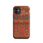 Flower Fan Pattern G.a. Audsley Textile Art Iphone Case, 11 / Matte, Red Patterned Phone Case