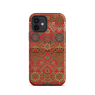 Flower Fan Pattern G.a. Audsley Textile Art Iphone Case, 12 / Matte, Red Patterned Phone Case