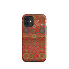 Flower Fan Pattern G.a. Audsley Textile Art Iphone Case, 12 Mini / Matte, Red Patterned Phone Case