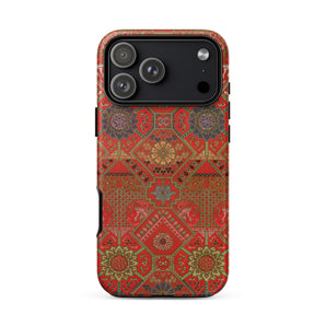 Flower Fan Pattern - G.a. Audsley Textile Art Iphone Case, 17 Pro Max / Matte, Mobile Phone Cases, Toby Leon