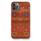 Flower Fan Pattern - G.a. Audsley Textile Art Iphone Case, 11 Pro Max / Matte, Kite-952583723, Iphone Case Ornate Red