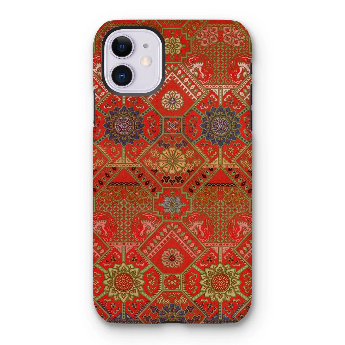 Flower Fan Pattern - G.a. Audsley Textile Art Iphone Case, 11 / Matte, Kite-952583719, Iphone Case Ornate Red Gold