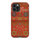 Flower Fan Pattern - G.a. Audsley Textile Art Iphone Case, 12 Pro / Matte, Kite-952583729, Iphone Case Ornate Red Gold