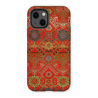 Flower Fan Pattern - G.a. Audsley Textile Art Iphone Case, 13 / Matte, Kite-952583699, Phone Case Ornate Red Gold