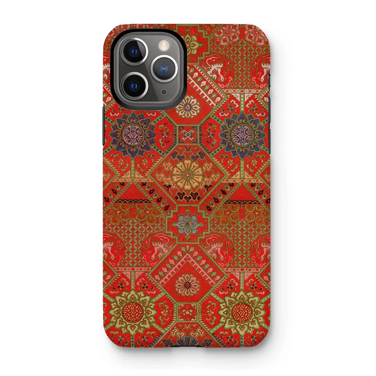 Flower Fan Pattern - G.a. Audsley Textile Art Iphone Case, 11 Pro / Matte, Kite-952583721, Phone Case Ornate Red Gold