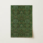 Dark Green Rectangular Notepad Intricate Floral Botanical Pattern William Morris Flower, Garden, Victorian Design Innovation