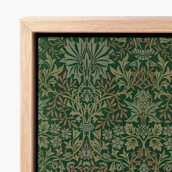 Dark Green Tapestry Intricate Floral Botanical Patterns Gold William Morris Flower, Garden, Victorian Design Innovation