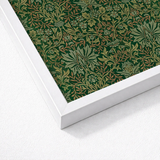 Framed Piece Art Intricate Botanical Pattern Deep Green William Morris Flower, Garden, Victorian Design Innovation