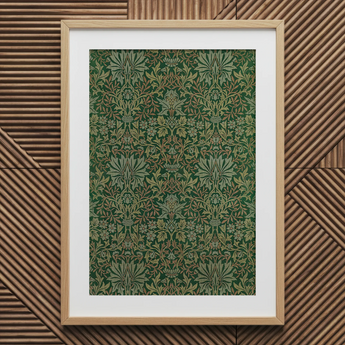 Flower Garden - William Morris Decorative Art Print / Canvas Framed Piece Art Intricate Botanical Pattern Shades Green William Morris