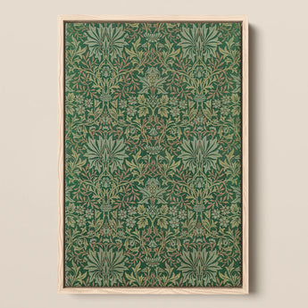 Flower Garden - William Morris Decorative Art Print / Canvas Framed Piece Art Intricate Botanical Pattern Shades Green William Morris