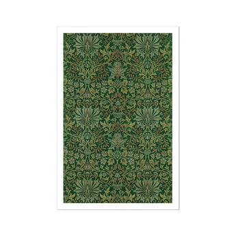Flower Garden - William Morris Decorative Art Print / Canvas Ornate Green Floral Wallpaper Pattern Symmetrical Botanical Designs William