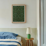 Flower Garden - William Morris Decorative Art Print, Framed Green Abstract Artwork Mounted Wall
