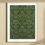 Flower Garden - William Morris Decorative Art Print, Framed Art Print Green Black Floral William Morris