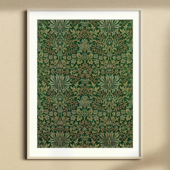 Flower Garden - William Morris Decorative Art Print, Framed Art Print Green Black Floral William Morris