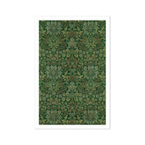 Flower Garden - William Morris Decorative Art Print, Ornate Green Floral Wallpaper Pattern Symmetrical Botanical Designs
