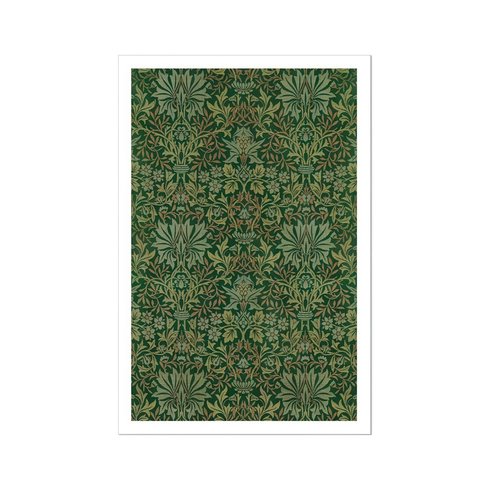Flower Garden - William Morris Decorative Art Print, Ornate Green Floral Wallpaper Pattern Symmetrical Botanical Designs