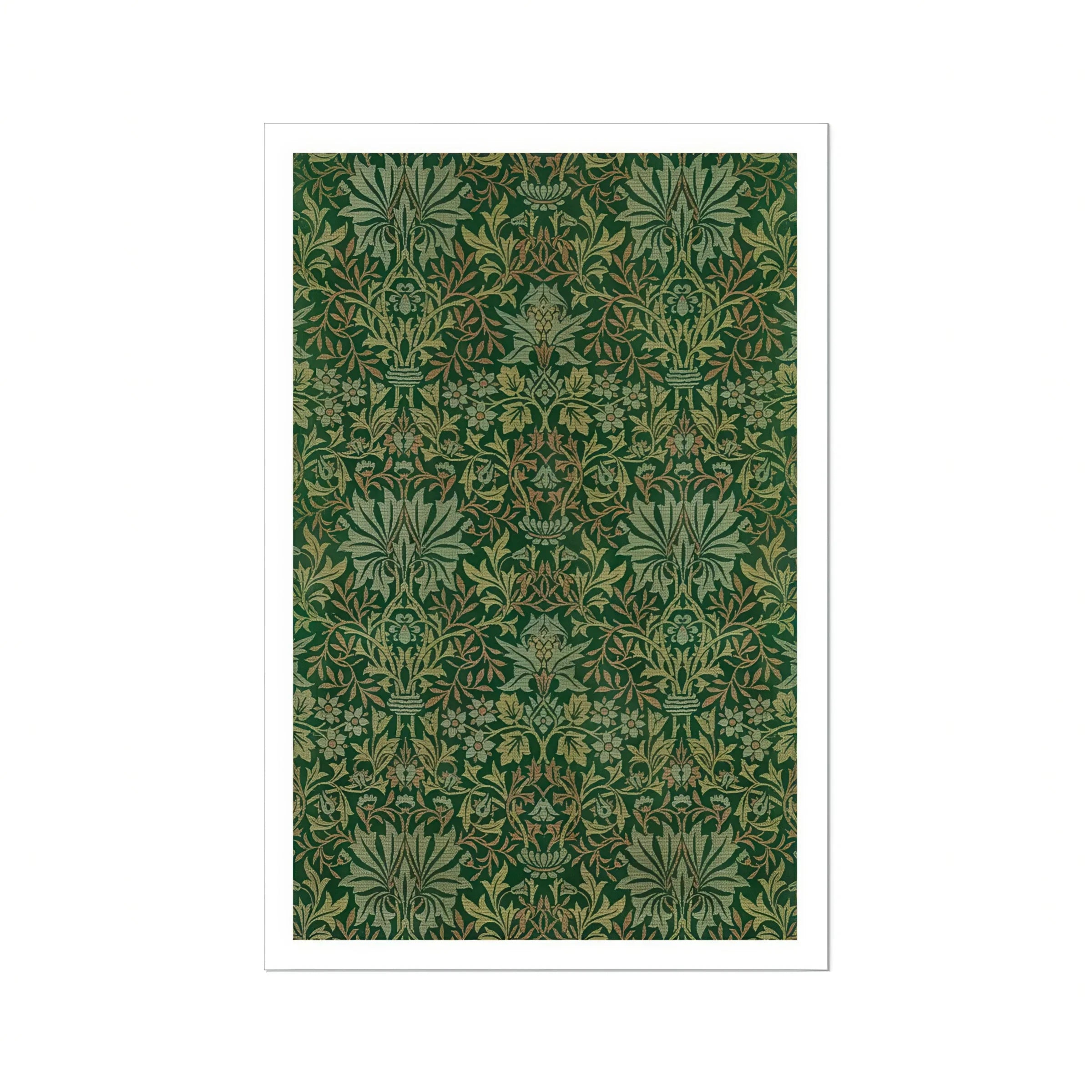Flower Garden William Morris Decorative Art Print, Ornate Green Floral Wallpaper Pattern Symmetrical Botanical Designs